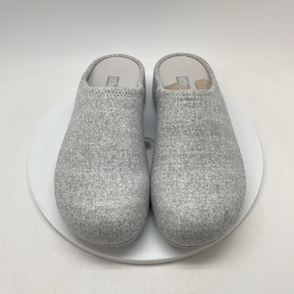 Fitflops Shuv Felt Clogs Womens 8.5 Gray Slip on Comfortable Causal Shoes - Picture 2 of 11